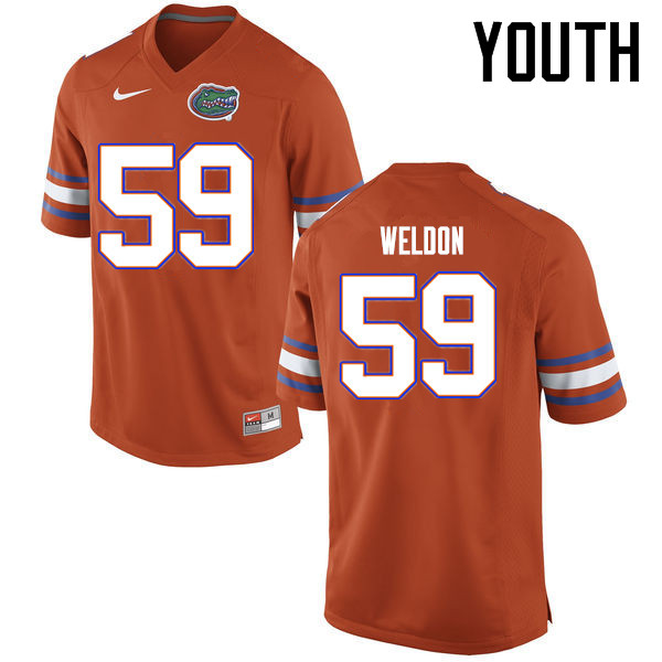 Youth Florida Gators #59 Danny Weldon College Football Jerseys Sale-Orange